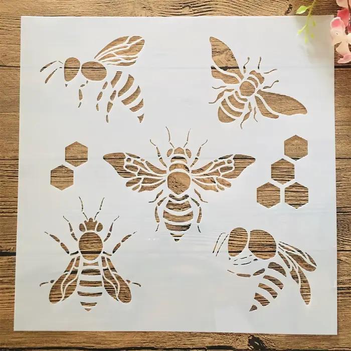 Pochoirs Mandala abeille ruche 30x30cm, bricolage, couches, peinture murale, Scrapbook, coloration,