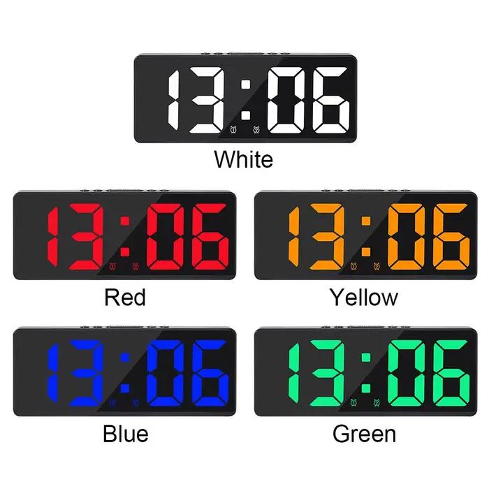 Horloge numérique LED électronique créative, veilleuse, température, calendrier, réveil, grand nombr