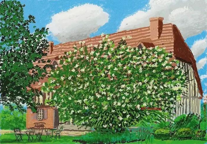 AZNM David Hockney – impression sur toile de paysage de la Normandie au printemps, jardin vert, arbr