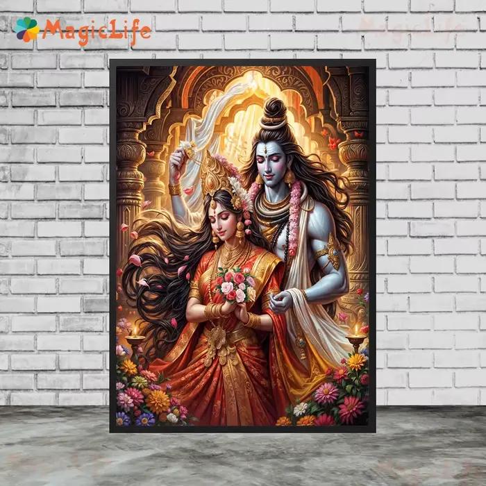 Parvati Sati Shiva affiches de mythologie hindoue images murales pour salon affiche de dessin animé mur Art toile peinture sans cadre