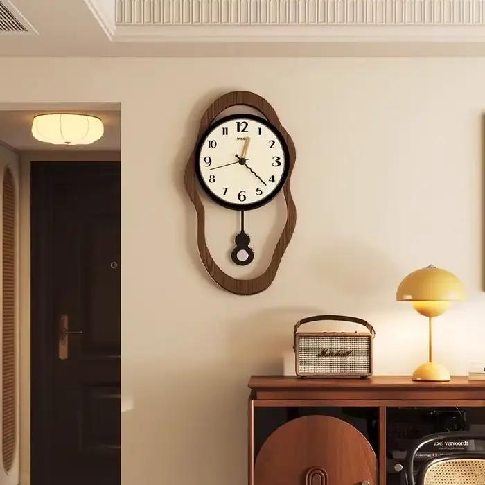 Horloge murale rétro en bois pour Restaurant