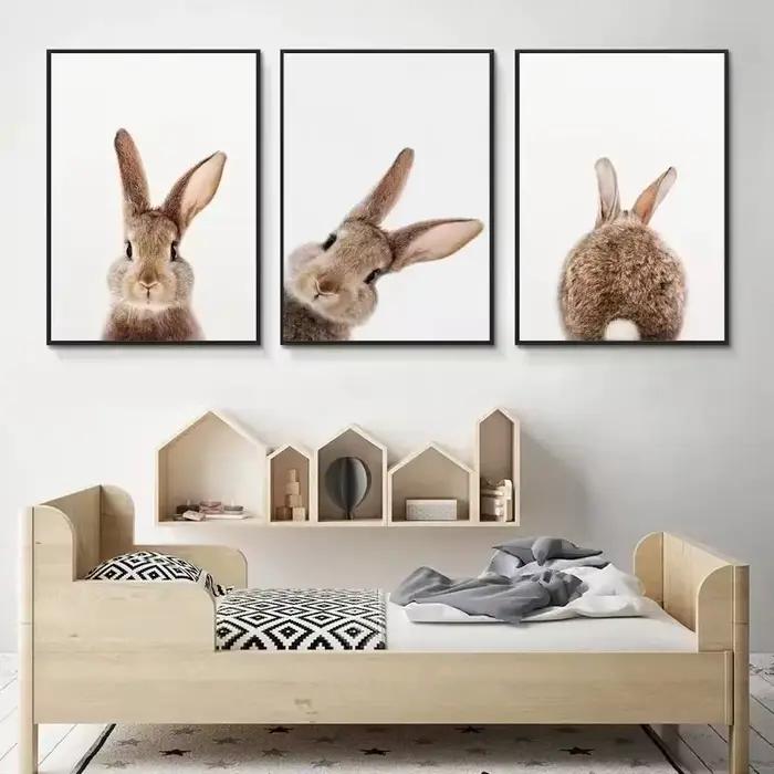 Affiche familiale personnalisée avec impression de lapin