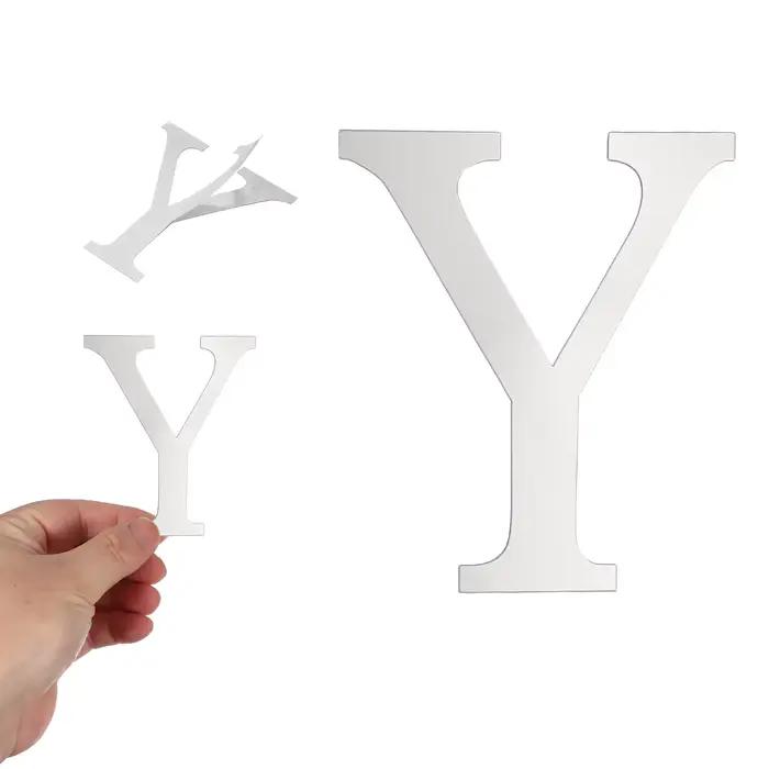 Autocollants muraux 3D en miroir alphabet de 4 pouces, lettres et chiffres autocollants en acrylique pour la maison, décoration artistique murale
