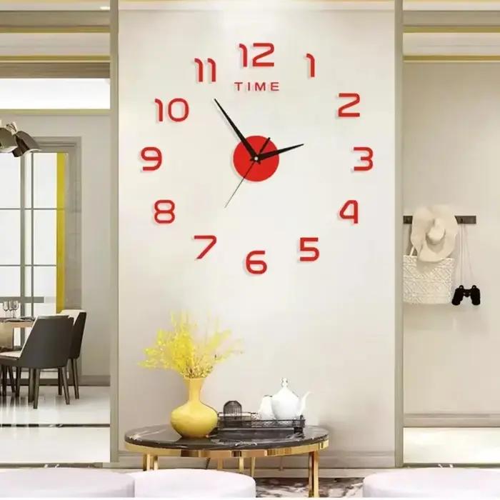 Grande horloge murale 3d pour chambre à coucher
