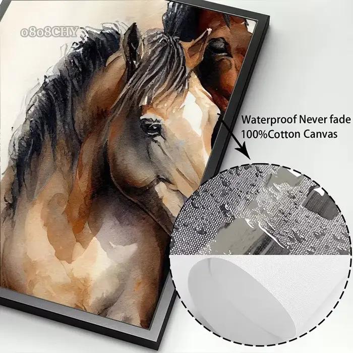 Cheval aquarelle toile peinture à l'huile imprime photos Animal cheval abstrait mur Art affiches murale pour salon décor à la maison