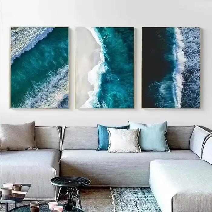 Toile de peinture de paysage marin de plage