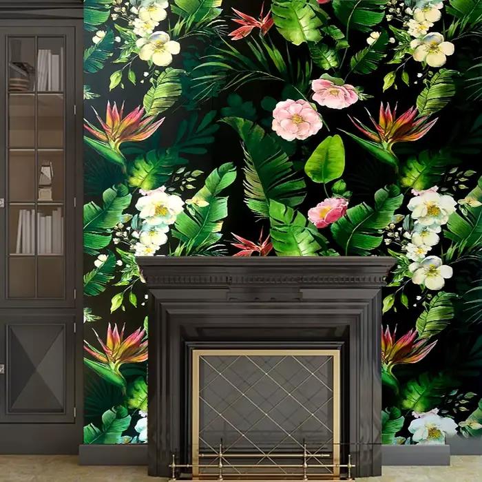 Papier Peint Auto-Adhésif avec Plantes Vertes