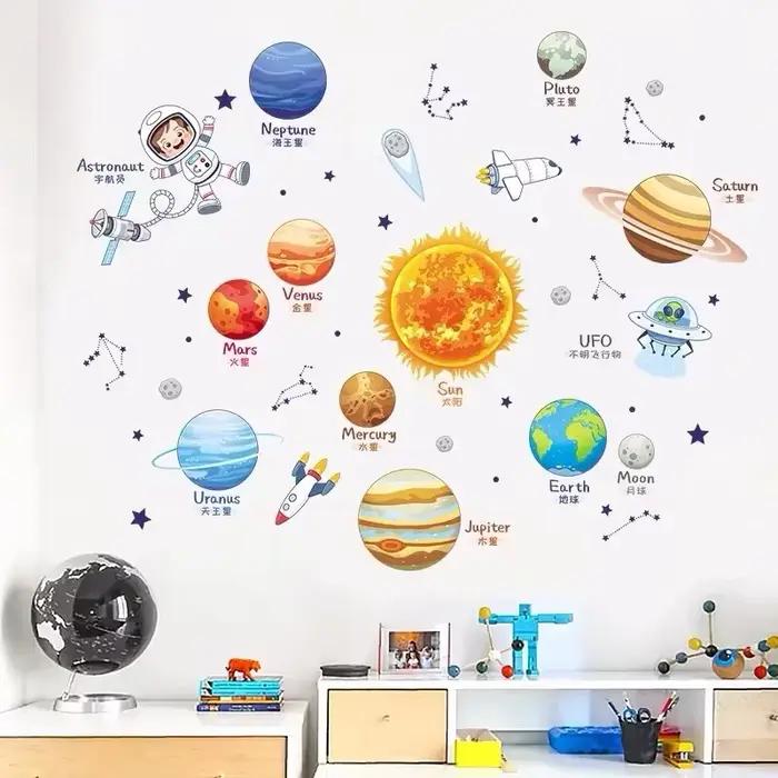 Autocollants Muraux avec Système Solaire