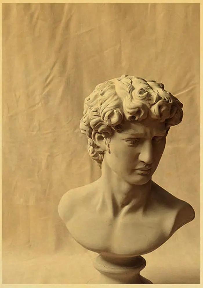 Affiche de Sculpture Rétro Imprimée et Peinture Murale Sans Cadre