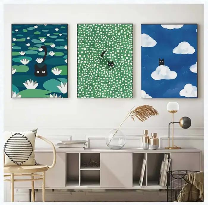 Tableaux sur toile avec illustrations de chats mignons