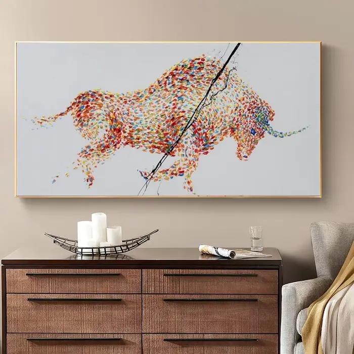 Peinture à l'huile de cerf de tuyau d'art d'animal peint à la main