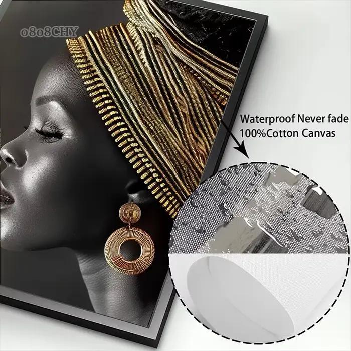 Femme africaine fleur toile impression affiches HD mur Art