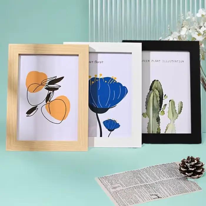Cadre Photo en bois pour tenture murale 10X15 15X20 20X25cm A4
