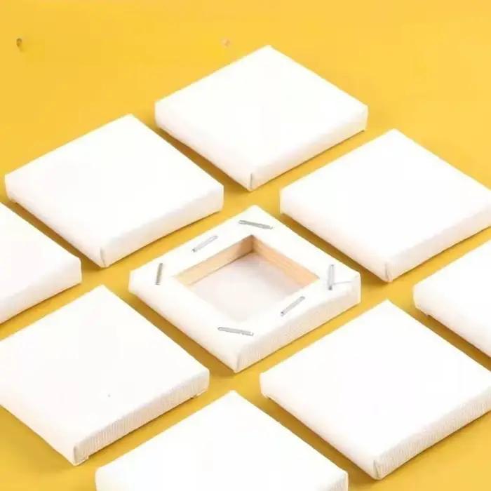 5 mini tableaux blancs en toile pour la peinture
