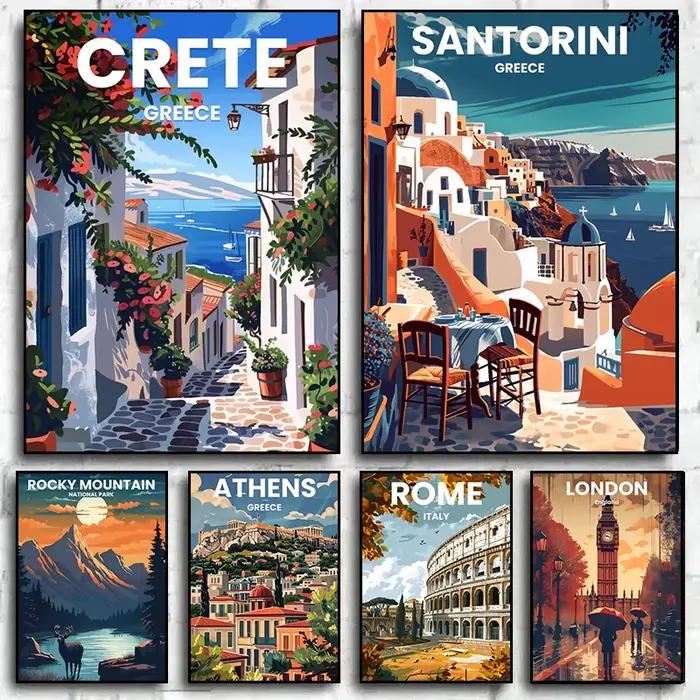 Affiche d'art moderne pour villes de voyage