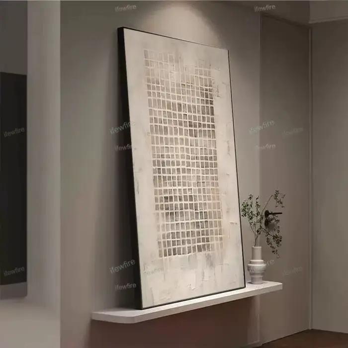 Peinture à l'huile sur toile à Texture grise abstraite moderne