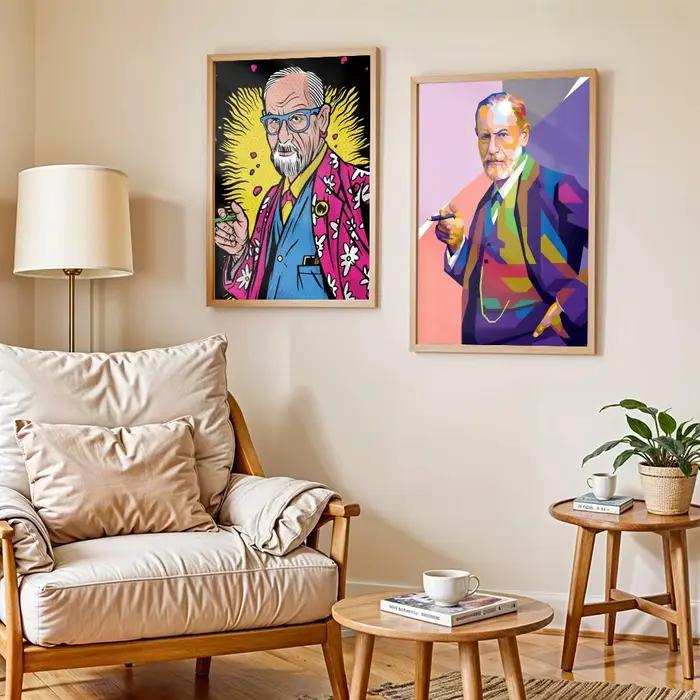 Affiche de psychanalyse de Sigmund Freud, autocollants muraux d'art modernes auto-adhésifs pour chambre à coucher et salon, décoration de la maison, excellente idée de cadeau