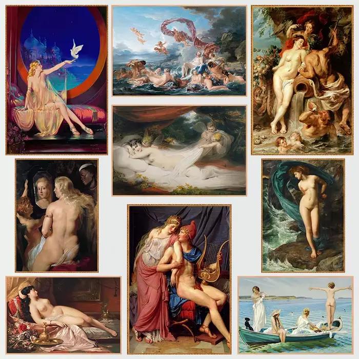 Artiste nordique classique William Aitty nu œuvre Vintage affiches imprime toile peinture mur Art photo salon décor à la maison