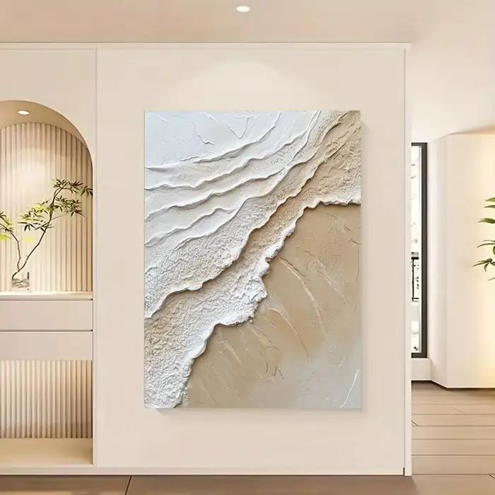 Peinture abstraite sur toile de vagues d'océan modernes