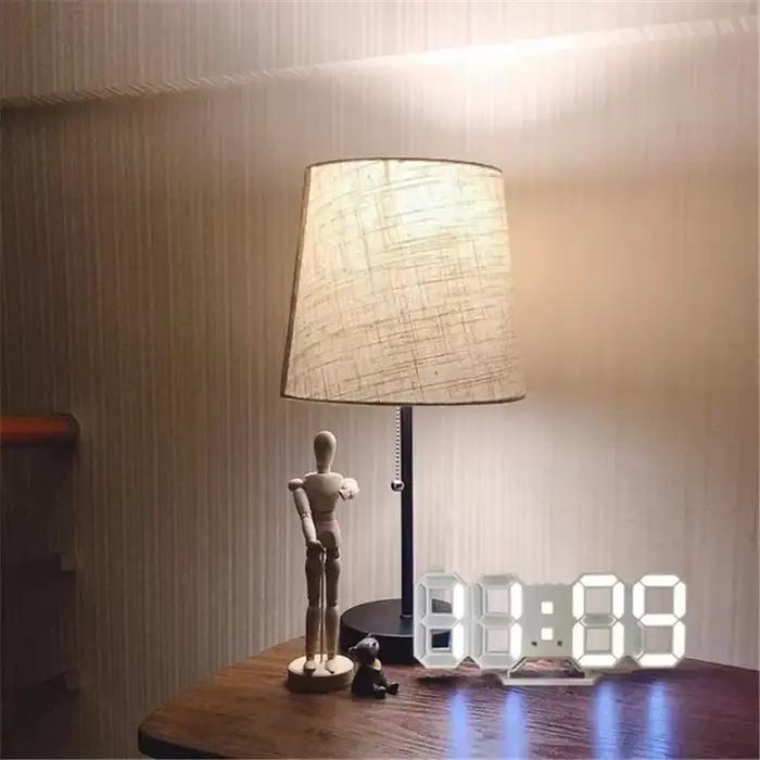 Horloge murale numérique LED 3D avec affichage lumineux
