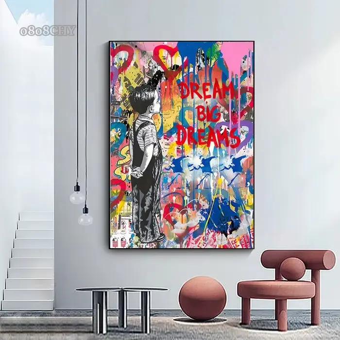 Art mural de rue abstrait moderne