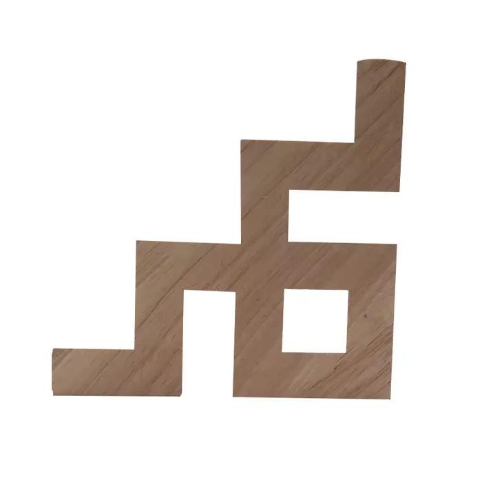 Autocollant en bois avec lignes carrées