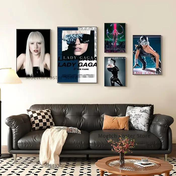 Lady Gaga – affiche d'album de musique chaude, autocollant Mural d'intérieur, affichage de chevet de chambre à coucher, décoration de maison, peinture sur toile