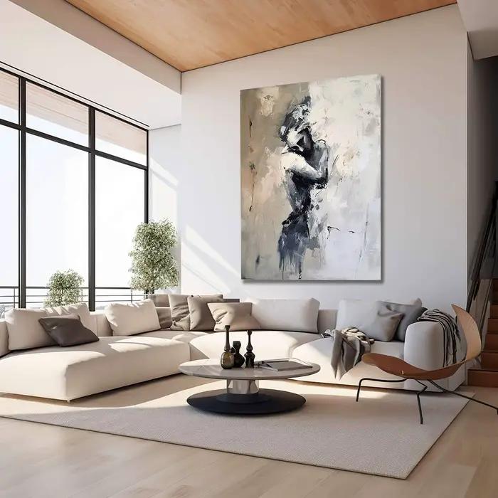 Peinture à l'huile abstraite peinte à la main pour femme