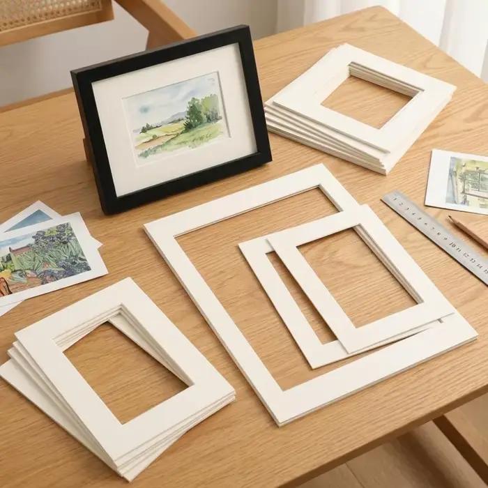 Passe-partout blanc en carton mat pour cadres photo