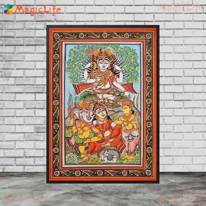 Affiche murale Padmasana Shiva ParvSauwith Nandi
