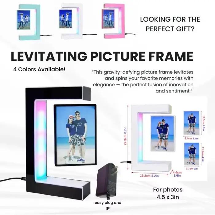 Cadre photo flottant, support d'image rotatif à 360°