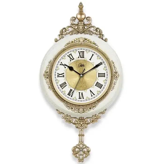 Style européen rétro horloge murale montre salon muet pendule