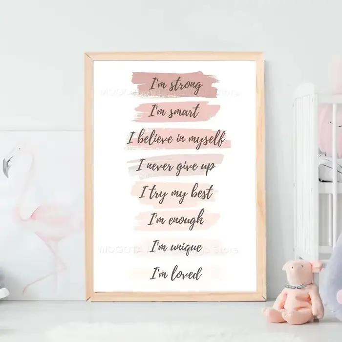 Ballerine Alphabet numéro chaussures robe couronne papillon pépinière mur Art toile peinture affiche et impression photos fille chambre décor