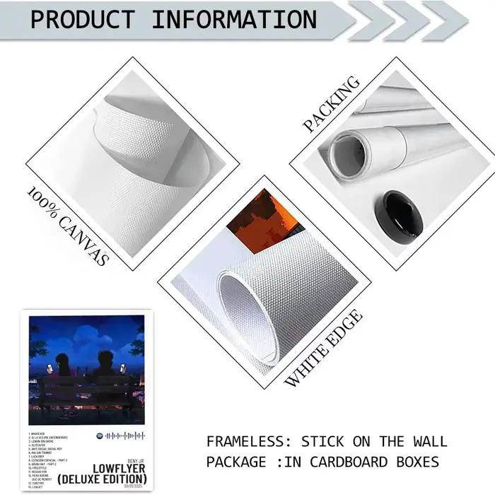 Pop rappeur B_BENY J_JR Album HD lin toile affiche mur Art imprime pour salon chambre bureau décoration de la maison cadeau