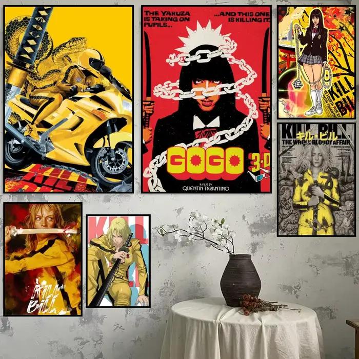 Kill Bill film Cool peinture calligraphie impression HD toile personnalisée murale Art affiche Photos pour salon décor à la maison