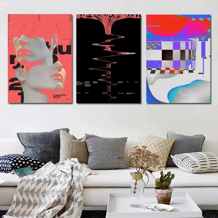 Affiche murale abstraite esthétique style romain, toile décorative tendance pour chambre, maison, café