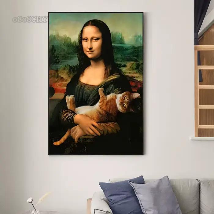 Affiches et impressions de Mona Lisa et chat