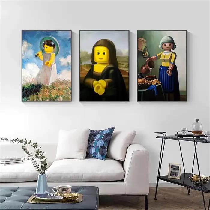 Affiche et imprimés de Mona Lisa Legos abstraits et amusants