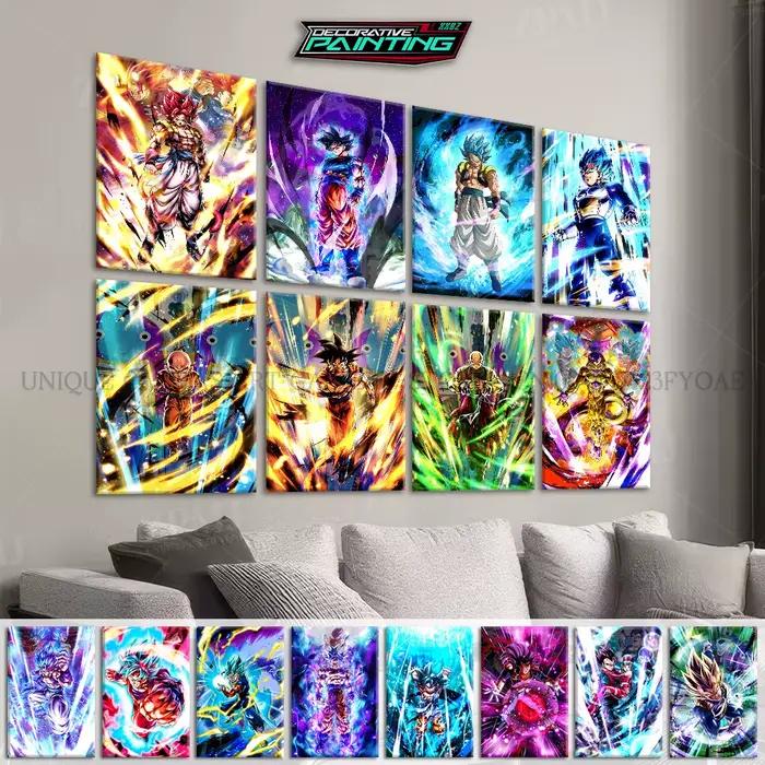 Dragon Ball toile peinture roi SSJ4 Gogeta décor à la maison photo sang chaud Anime impression affiche pour salon mur Art pas de cadre