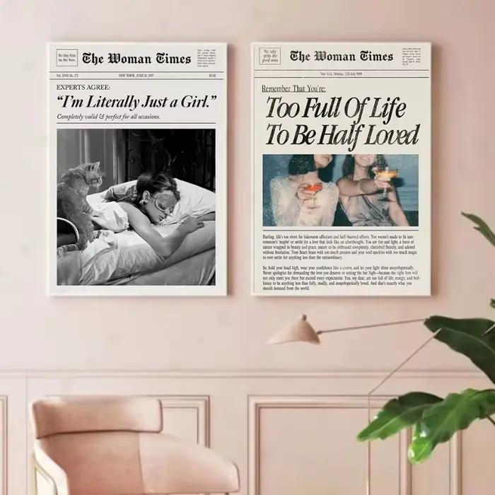 Affiche de citations de motivation féministe rose