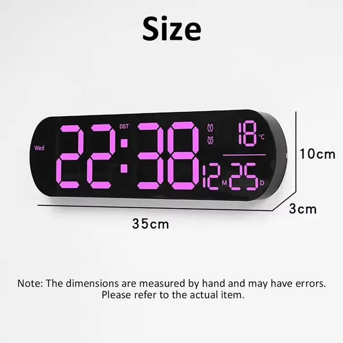 Horloge murale numérique lumineuse LED