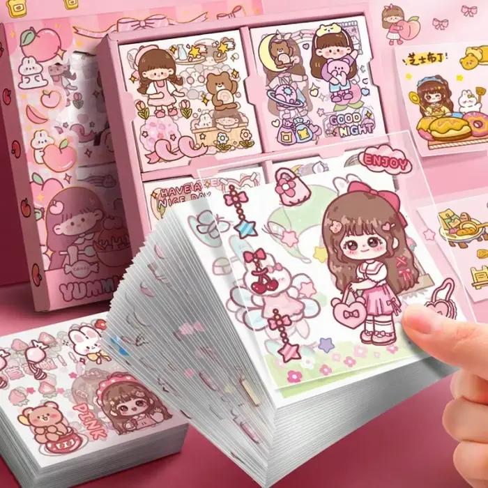 10/50/100 pièces Collection d'autocollants de dessin animé fantaisiste-autocollants adhésifs colorés amusants pour