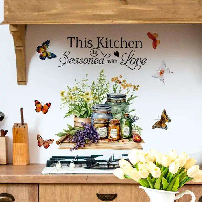 Autocollants muraux avec citations de cuisine