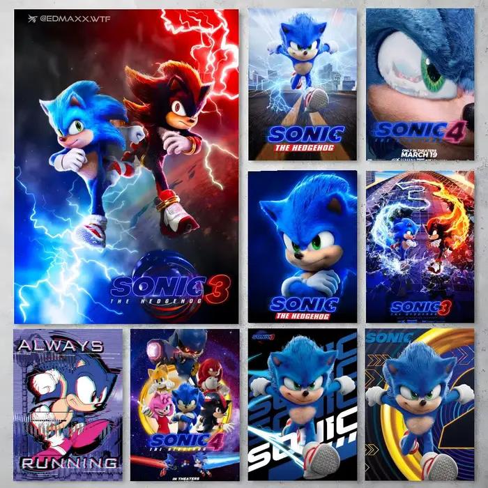 Affiche du jeu Sonic, autocollant artistique auto-adhésif en papier imperméable