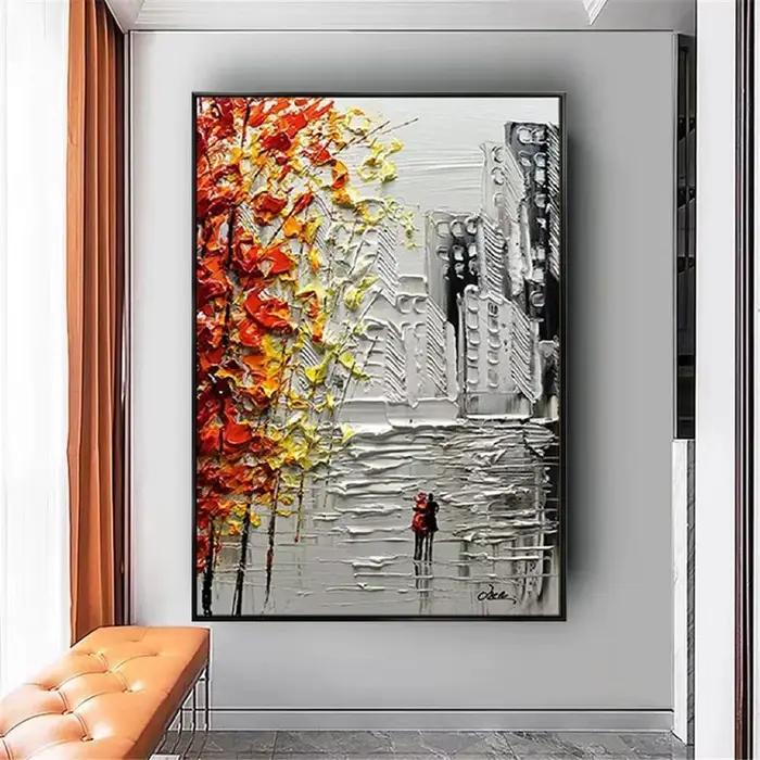 Peinture à l'huile abstraite peinte à la main sur toile