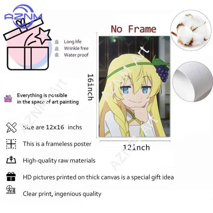 Affiche sur toile HD avec calligraphie et peinture d'anime japonais K-KonoSuba