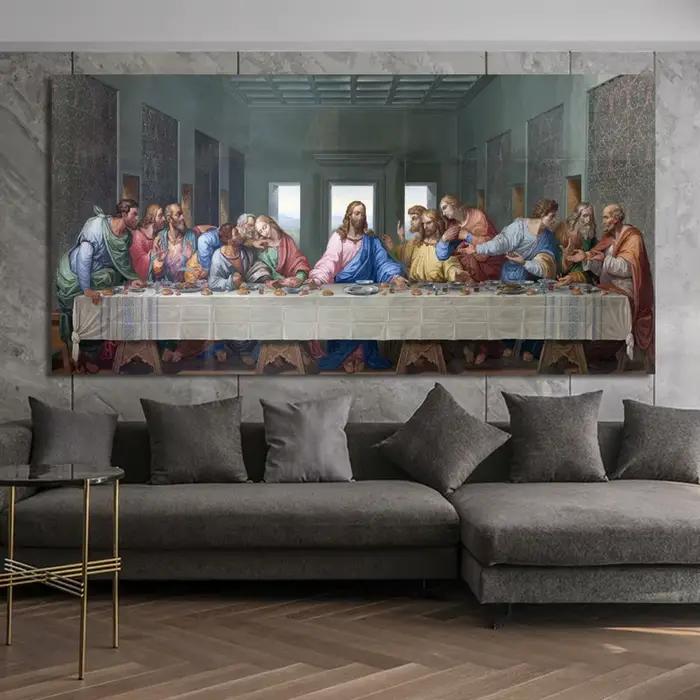 Affiches de la dernière souper de Leonardo Da Vinci et peinture sur toile d'art mural imprimée