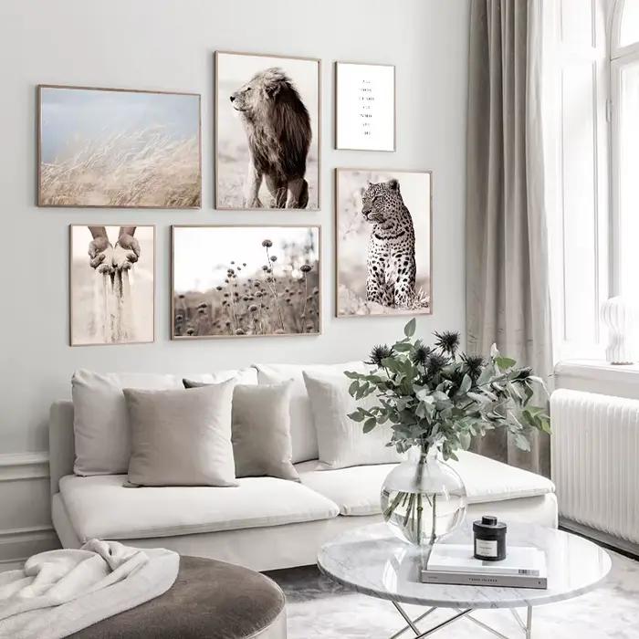 Affiche d'art mural décoratif scandinave beige