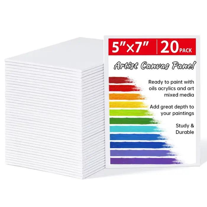 Paquet de 20 planches de toile de 5 × 7 pouces pour la peinture