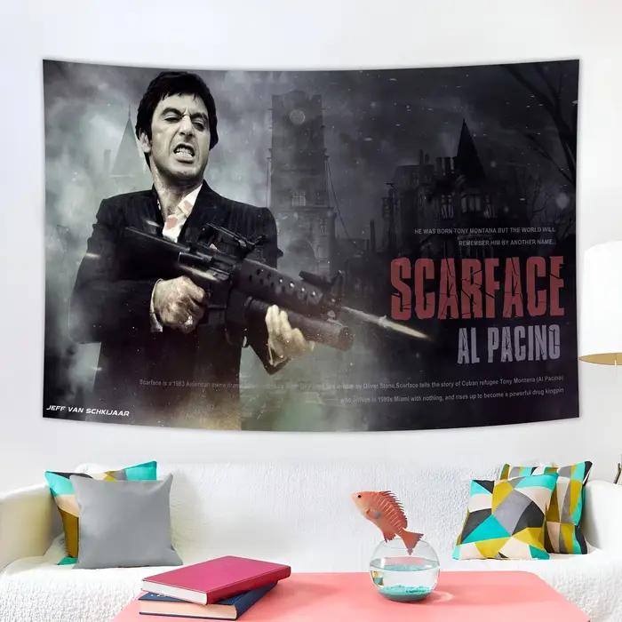 Scarface: le monde est votre tapisserie d'affiche de film classique avec peinture sur toile de Tony